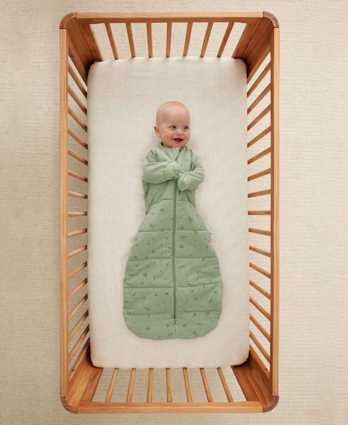 Ergopouch Baby Boys And Girls Jersey With Sleeves 3.5 Tog Sleeping Sack In Willow