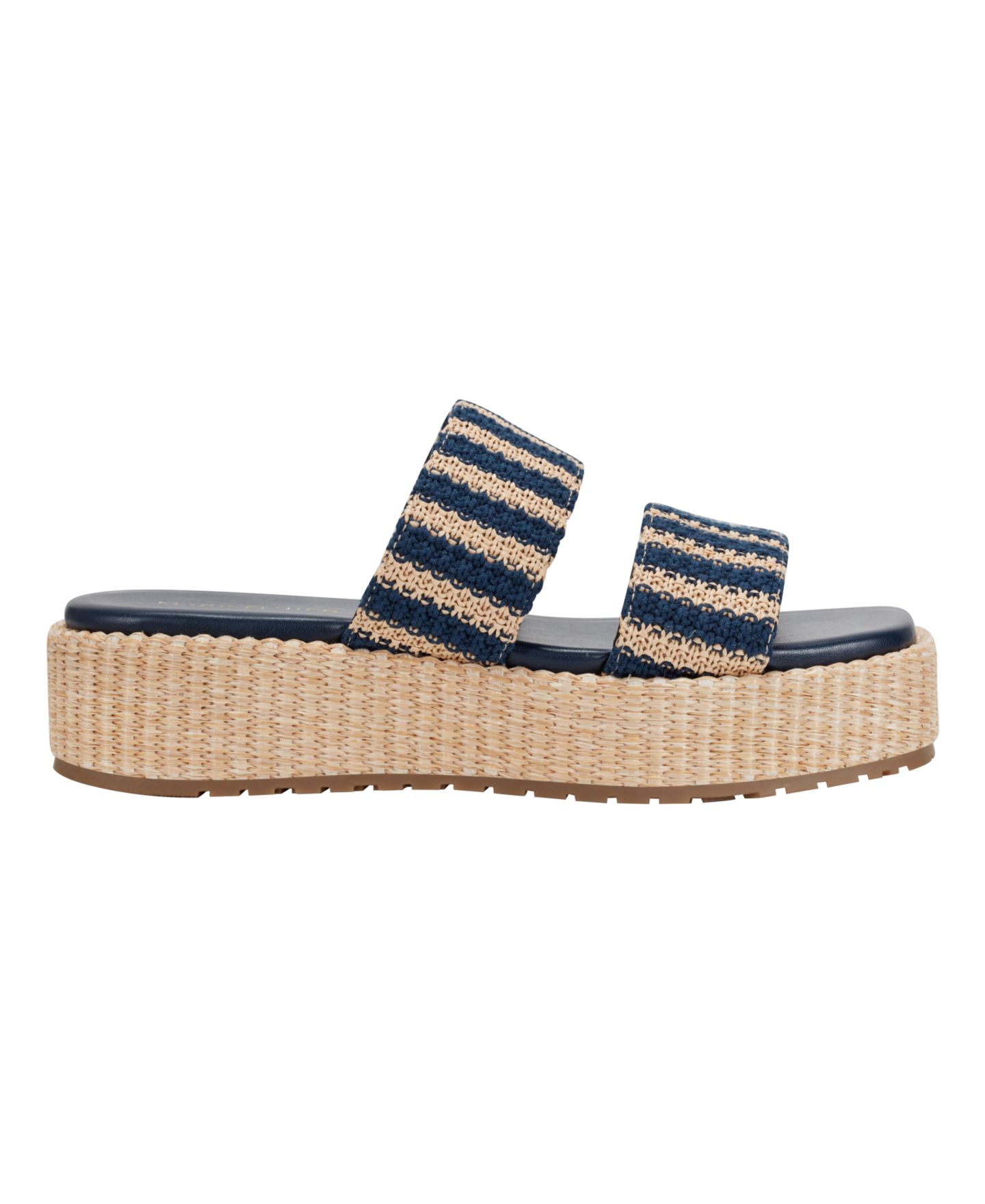 Женские сандалии Marc Fisher Pelma Double Band Flatform, цвет: Тёмно-синий полосатый — фото 2