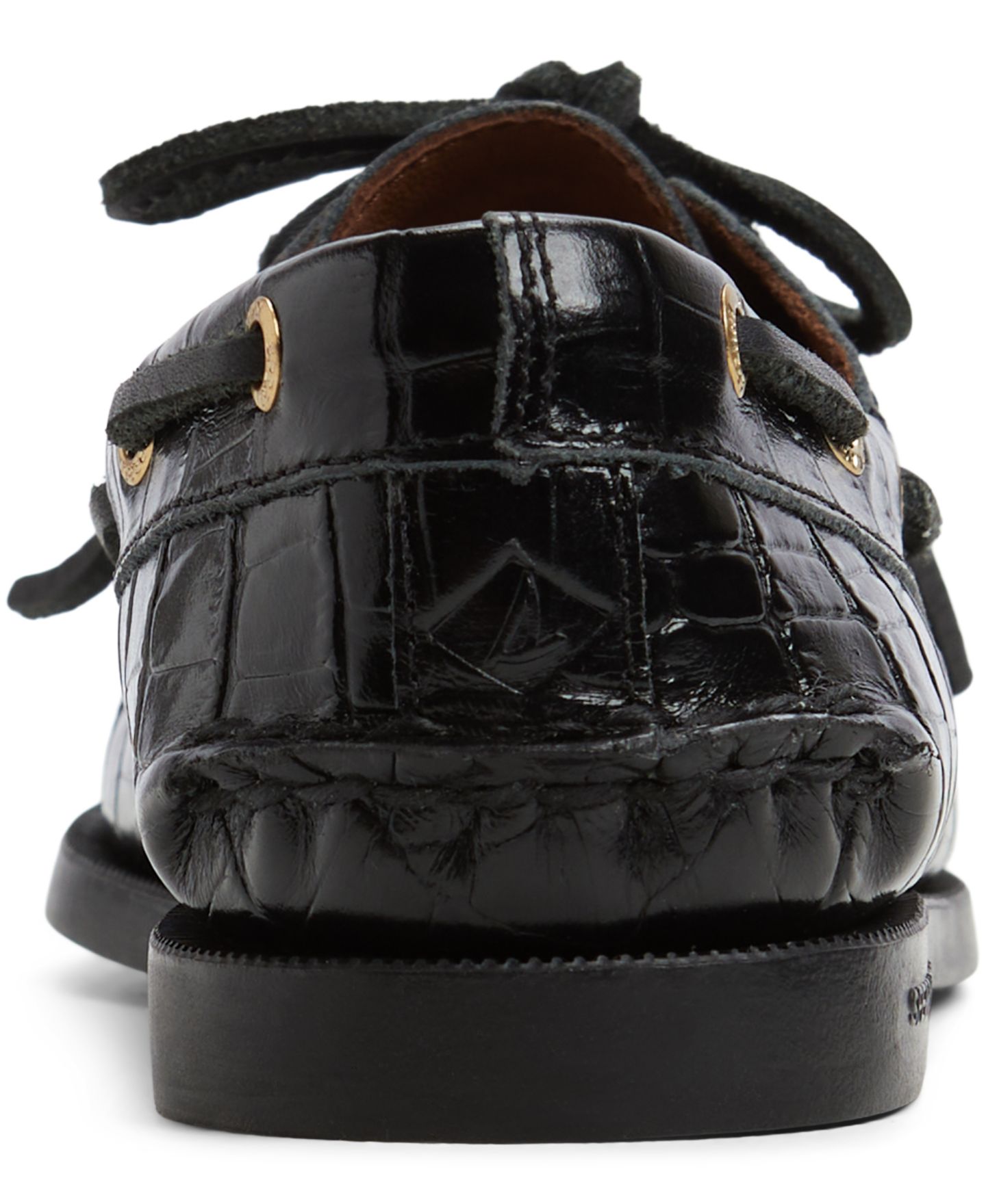 Женские туфли Sperry Authentic Original 2 Eye Lace-Up Boat, цвет: Чёрный — фото 3
