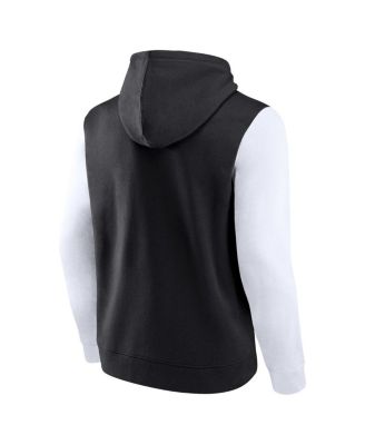 Men's Black/White Brooklyn Nets Attack Colorblock Pullover Hoodie