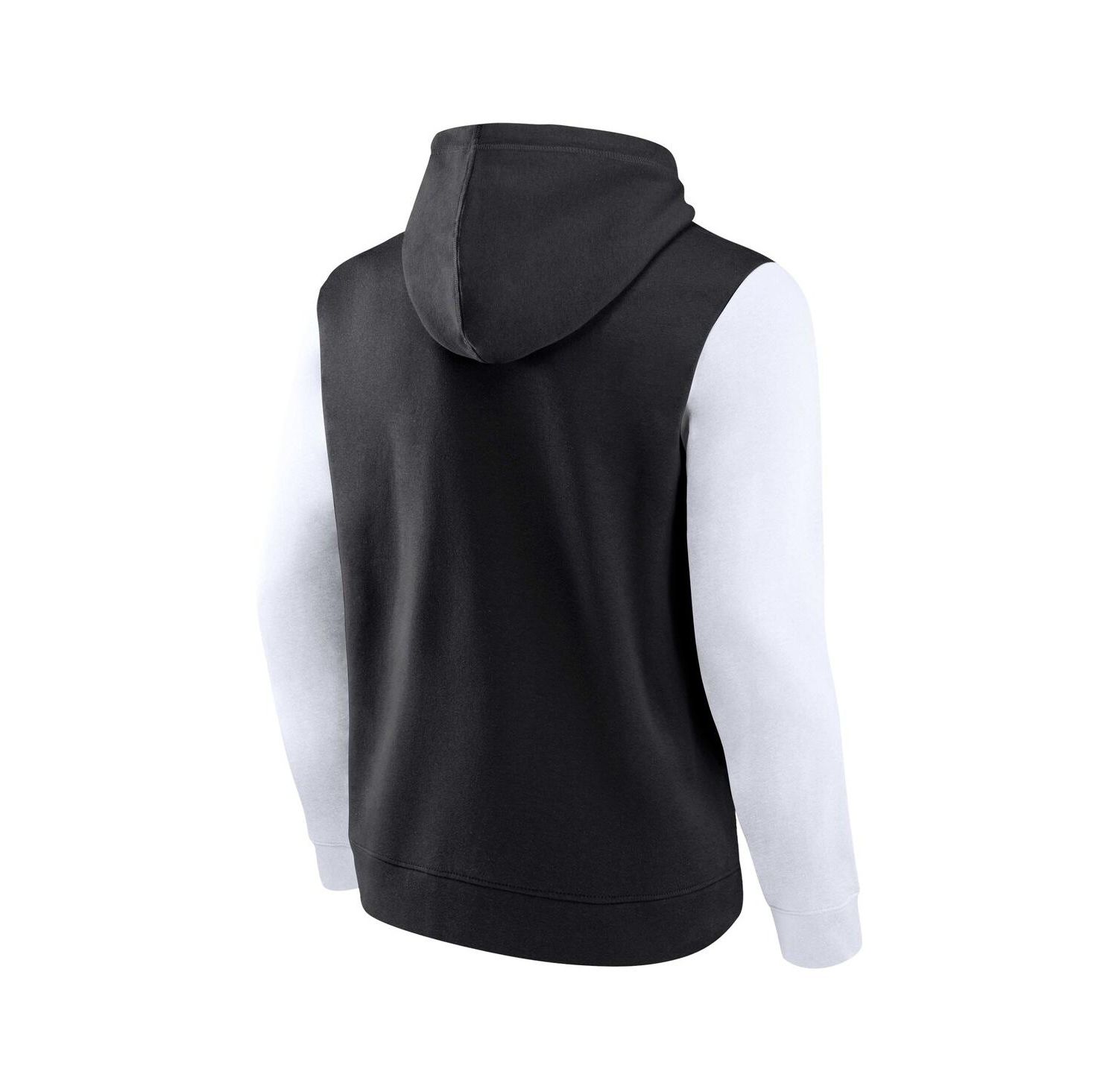 Men's Black/White Brooklyn Nets Attack Colorblock Pullover Hoodie