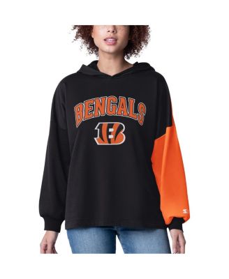 Starter - Women's Black Cincinnati Bengals Power Move Long Sleeve Pullover Hoodie