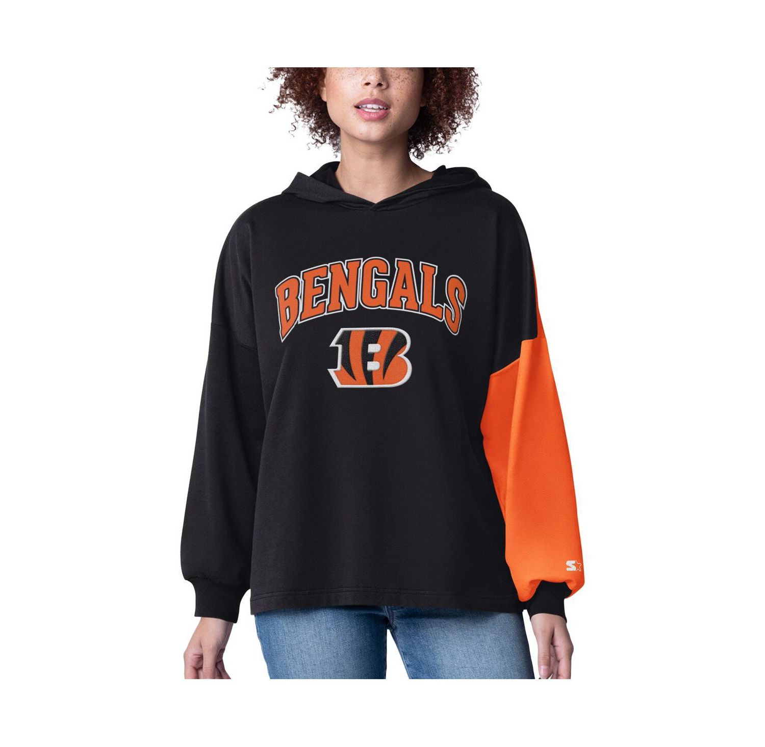 Women's Black Cincinnati Bengals Power Move Long Sleeve Pullover Hoodie