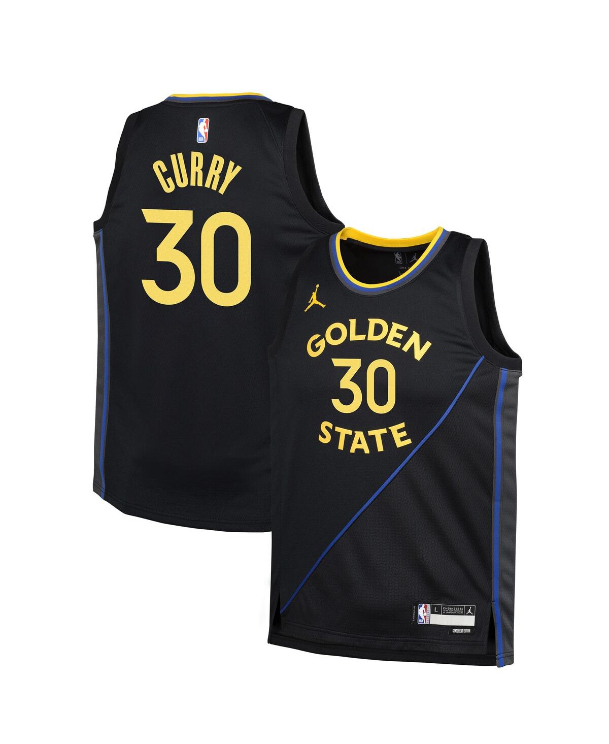 Jordan Big Boys and Girls Stephen Curry Navy Golden State Warriors Swingman Jersey - Statement Edition - Navy