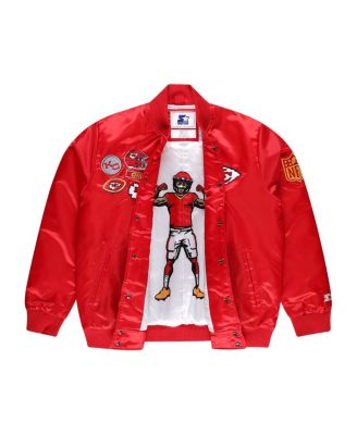 Men's Red Kansas City Chiefs Exclusive Satin Full-Snap Varsity Jacket