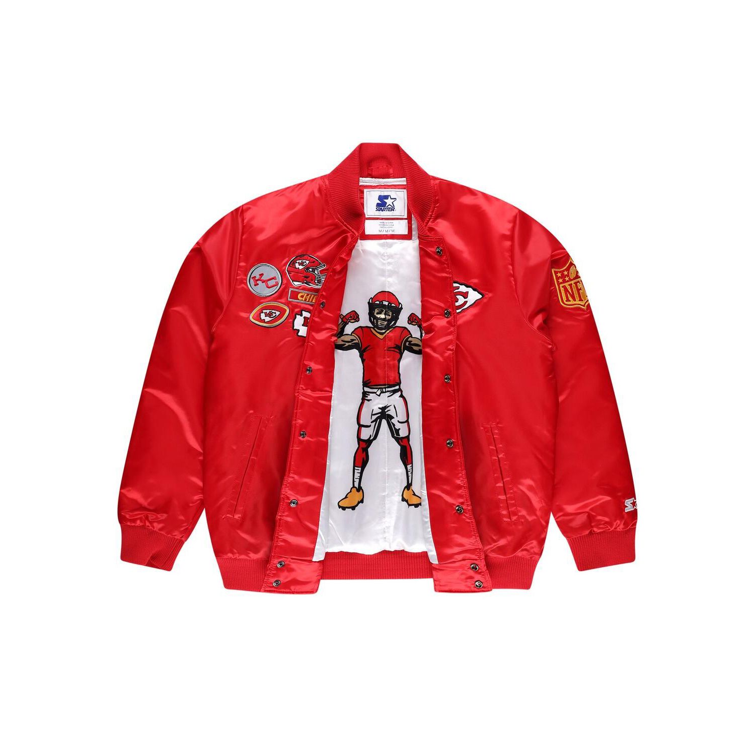 Men's Red Kansas City Chiefs Exclusive Satin Full-Snap Varsity Jacket