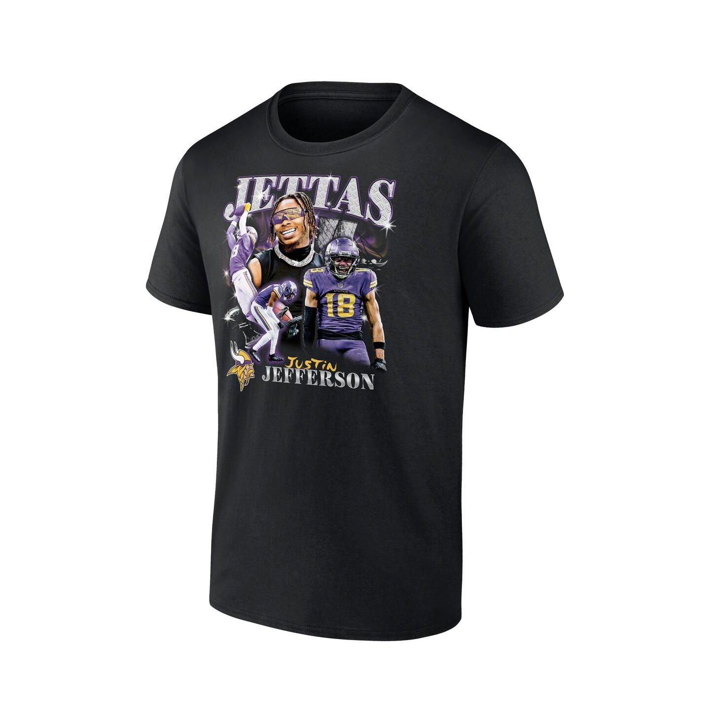 Мужская футболка Fanatics Justin Jefferson Black Minnesota Vikings Notorious Player Graphic — фото 2