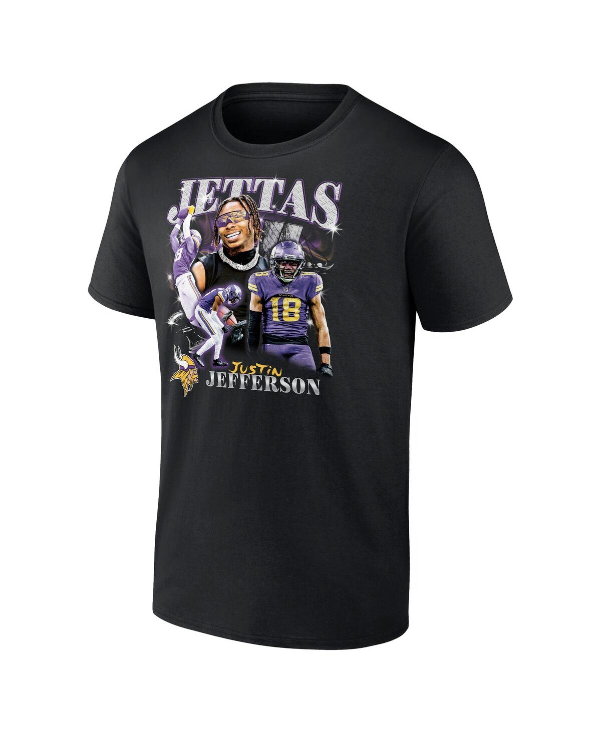 Fanatics Men's Justin Jefferson Black Minnesota Vikings Notorious Player Graphic T-shirt In Black