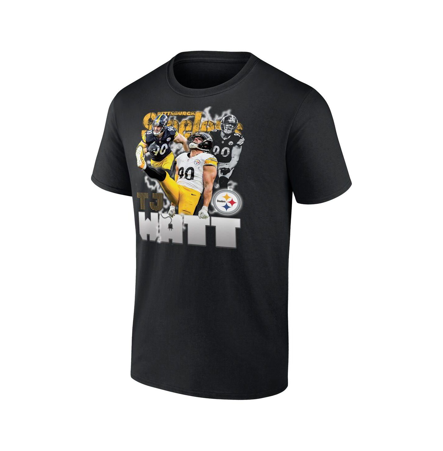 Мужская футболка Fanatics T.J. Watt Black Pittsburgh Steelers Notorious Player Graphic — фото 2