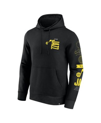 Men's Black Utah Jazz Game Time Crossover Pullover Hoodie