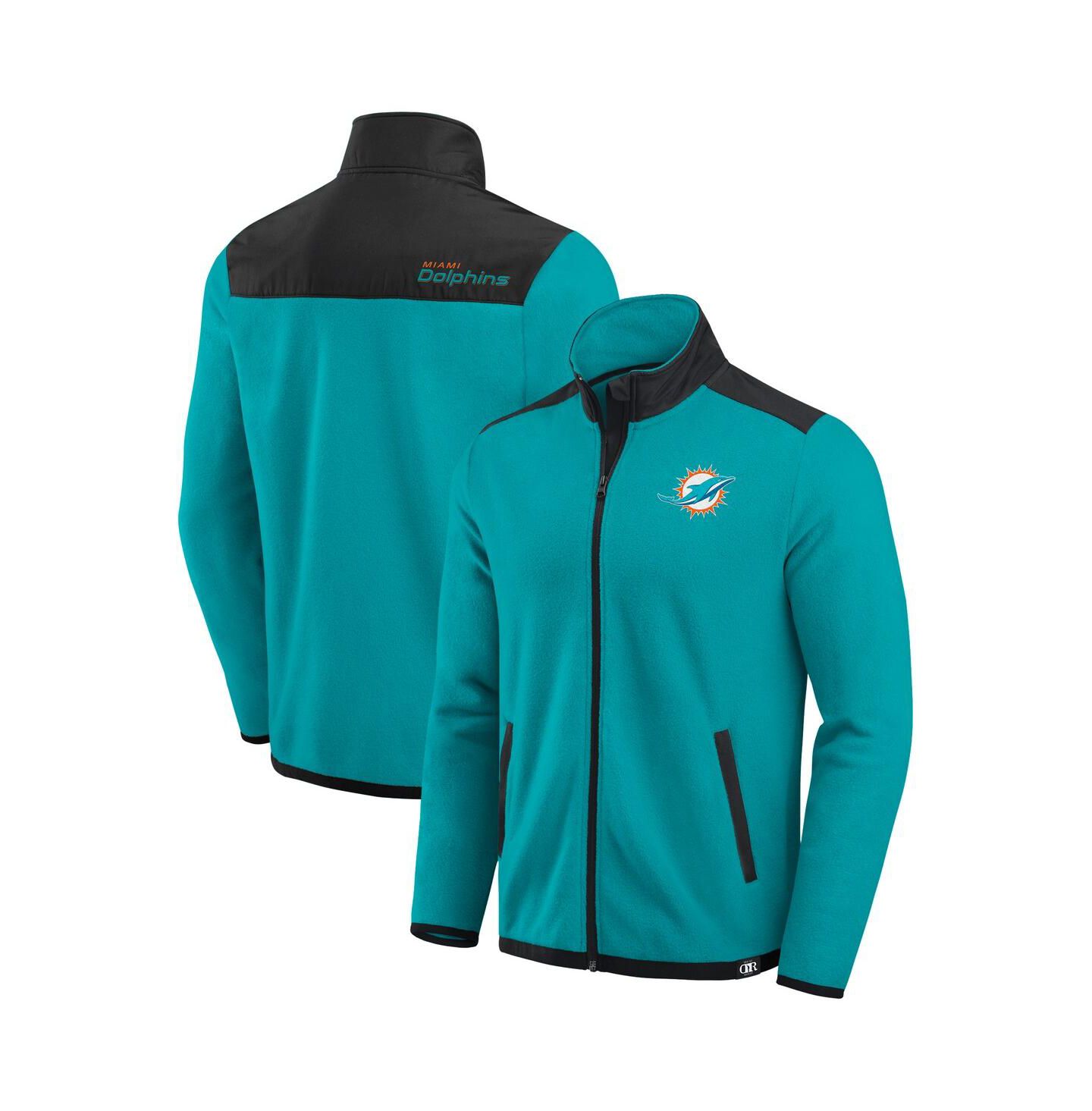 Мужская куртка Fanatics Aqua Miami Dolphins Color Block Polar Fleece Full-Zip — фото 1