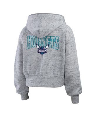 Women's Heather Gray Charlotte Hornets Speckled Radiator Full-Zip Hoodie