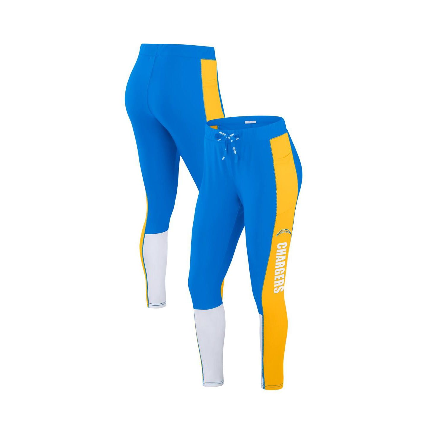 Женские леггинсы WEAR by Erin Andrews Powder Blue/Gold Los Angeles Chargers Color-Block — фото 1