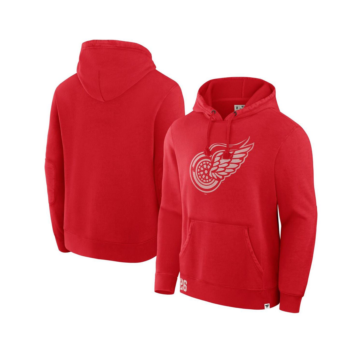 Men's Red Detroit Red Wings Decades Collection Tradition Fleece Pullover Hoodie