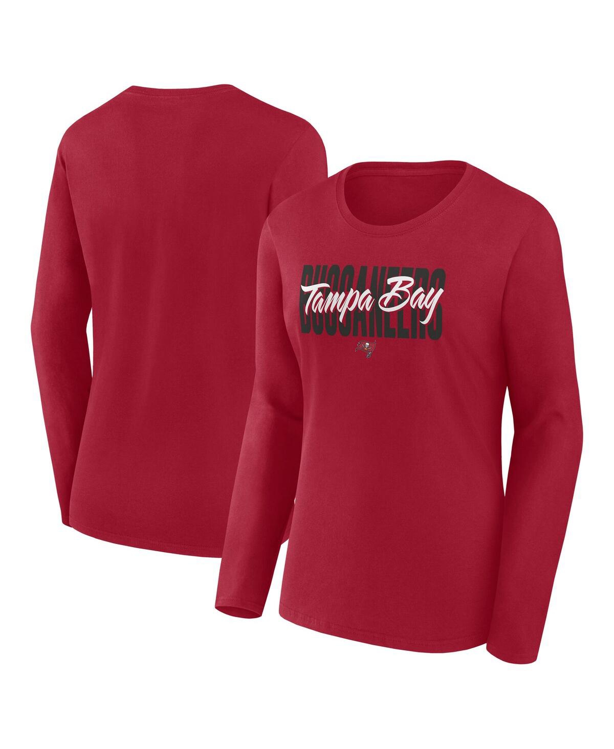 Women's Red Tampa Bay Buccaneers Grip Long Sleeve T-Shirt - Red