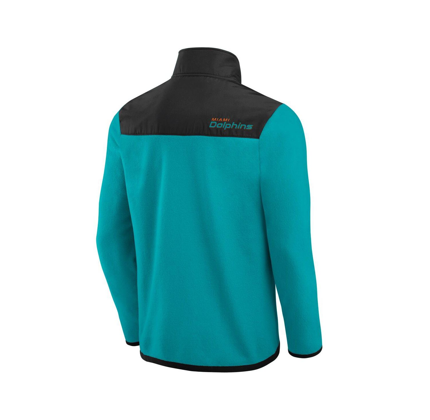 Men's Aqua Miami Dolphins Color Block Polar Fleece Full-Zip Jacket