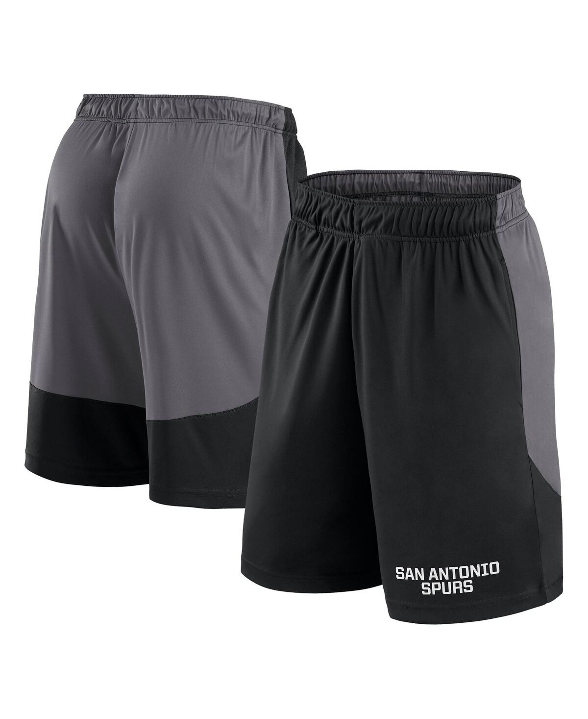 Men's Black/Gray San Antonio Spurs Launch Performance Shorts - Black, Gray