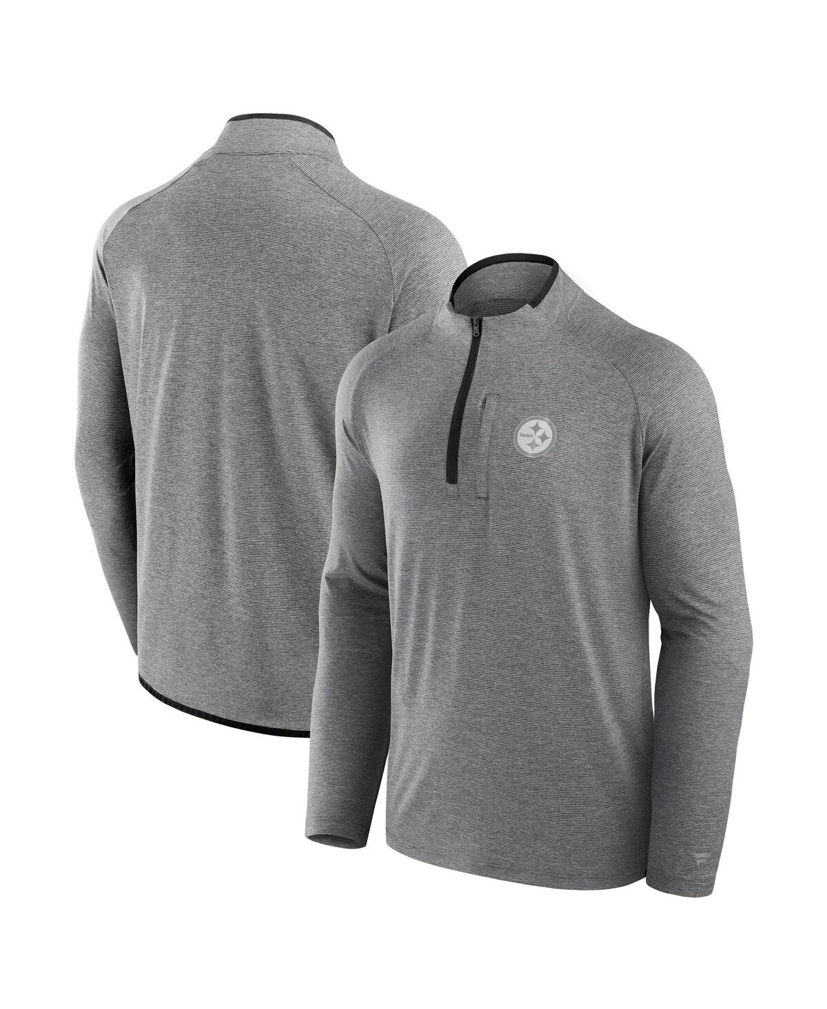 Fanatics Men's And Women's Charcoal Pittsburgh Steelers Front Office Performance Primary Quarter-zip Jacket In Charcoal