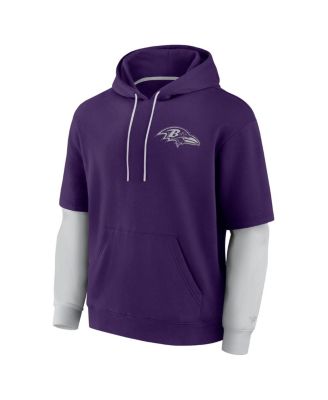 Men's and Women's Purple Baltimore Ravens Sleek Elements Pullover Hoodie