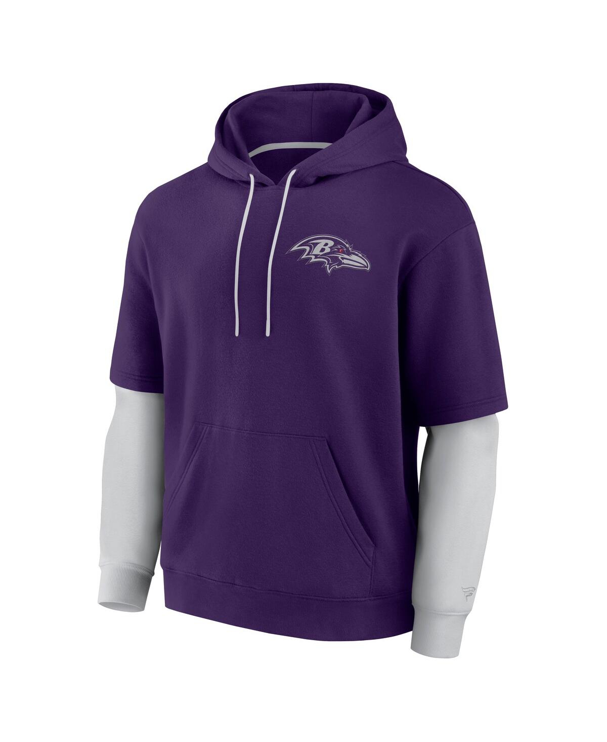 Fanatics Men's And Women's Purple Baltimore Ravens Sleek Elements Pullover Hoodie In Purple