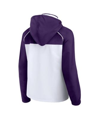 Women's White/Purple Phoenix Suns Anorak Raglan Full-Zip Hoodie Jacket