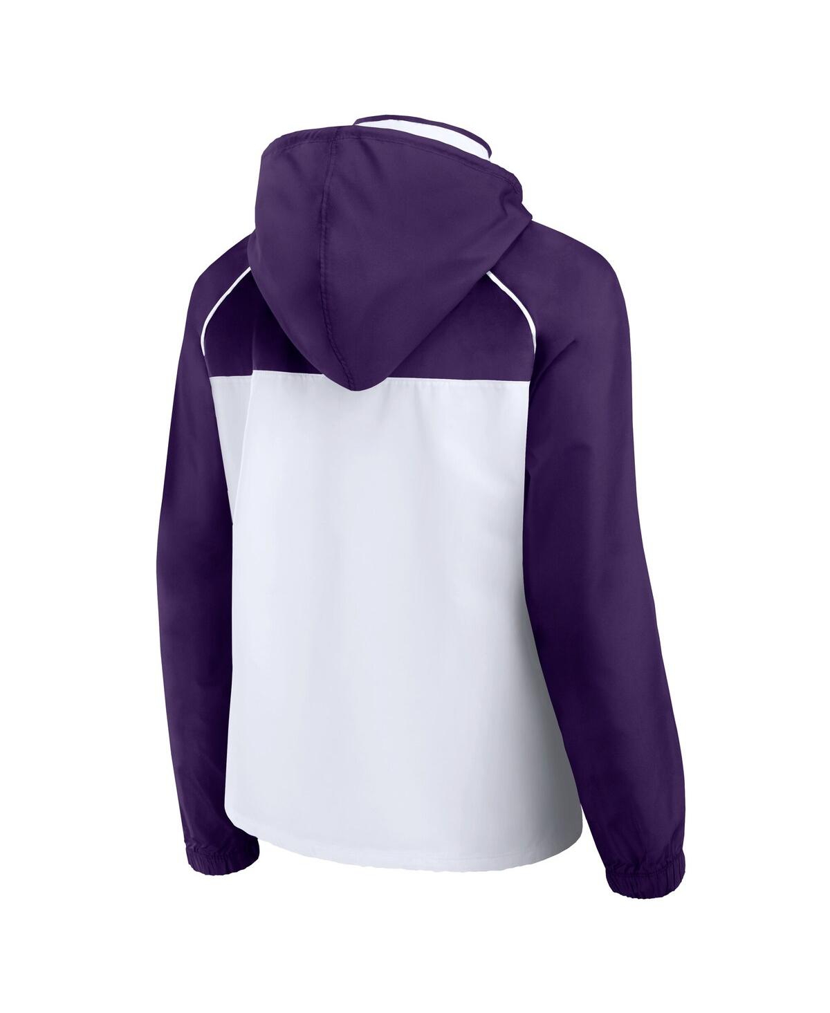 Fanatics Women's White/purple Phoenix Suns Anorak Raglan Full-zip Hoodie Jacket In White,purple