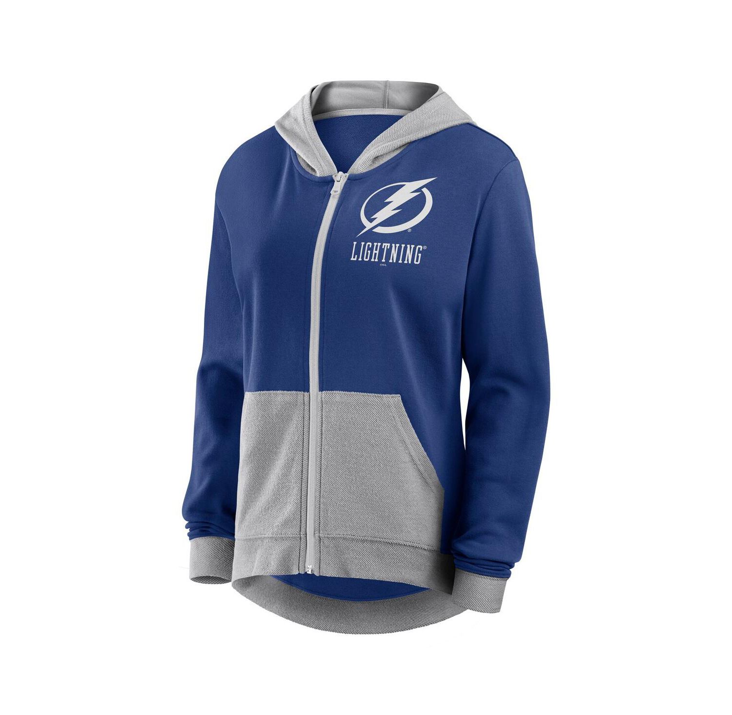Women's Blue Tampa Bay Lightning Hit It French Terry Full-Zip Hoodie