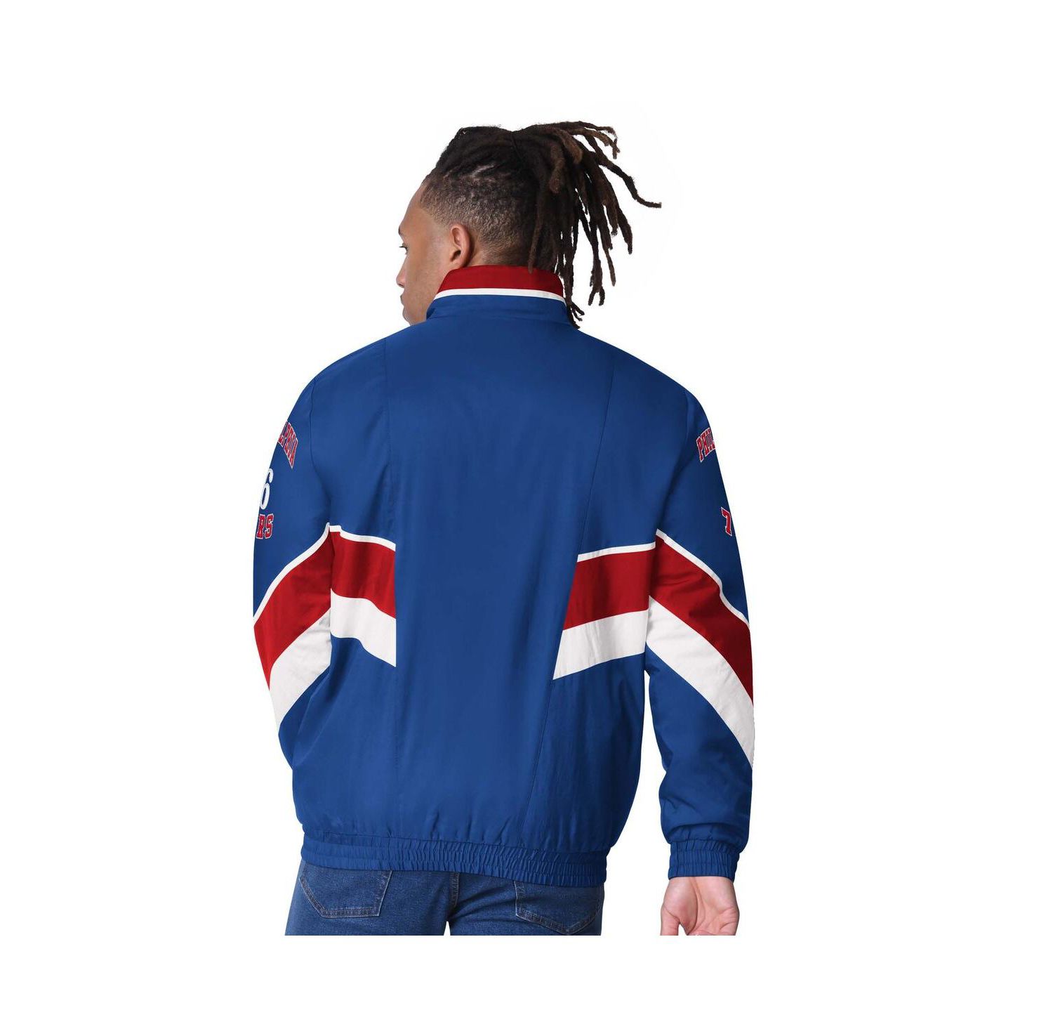 Men's Royal Philadelphia 76ers Captain Oxford Full-Zip Jacket