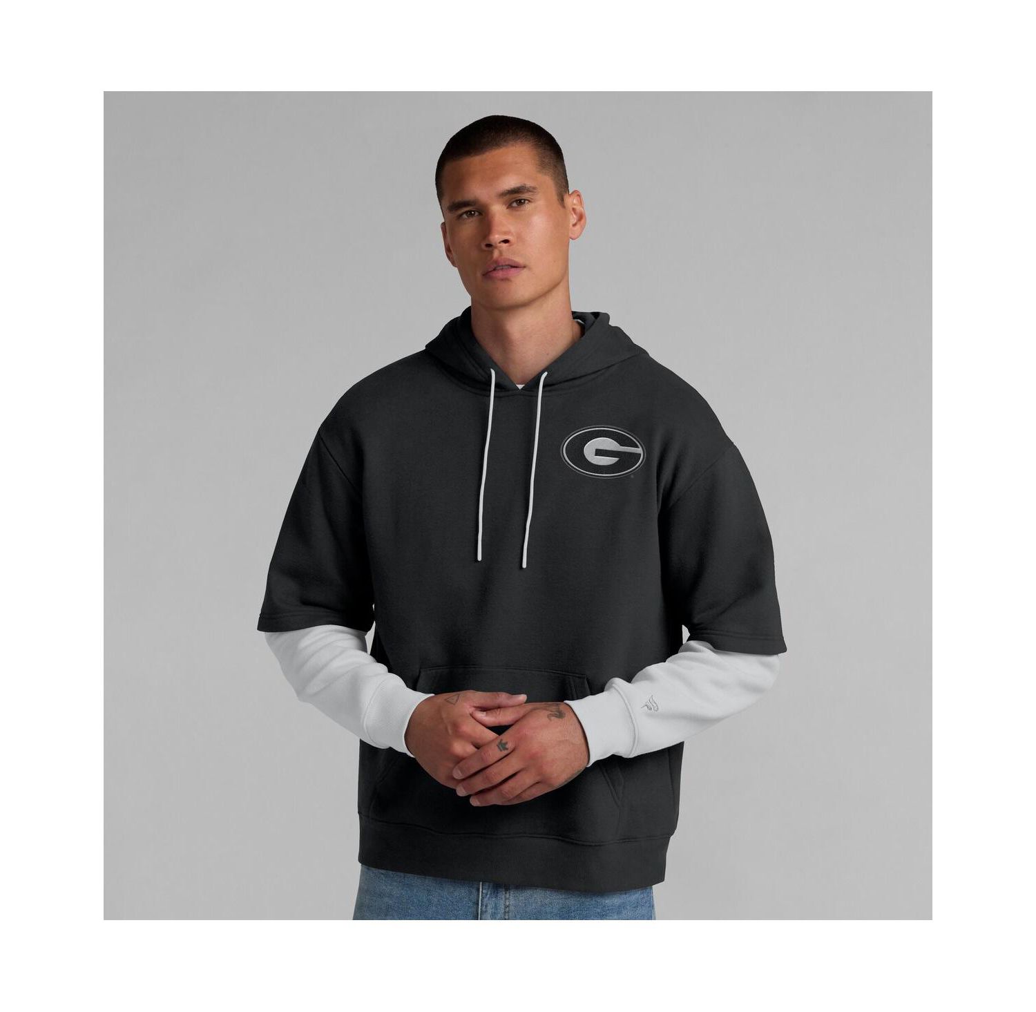Men's Black Georgia Bulldogs Sleek Pullover Hoodie