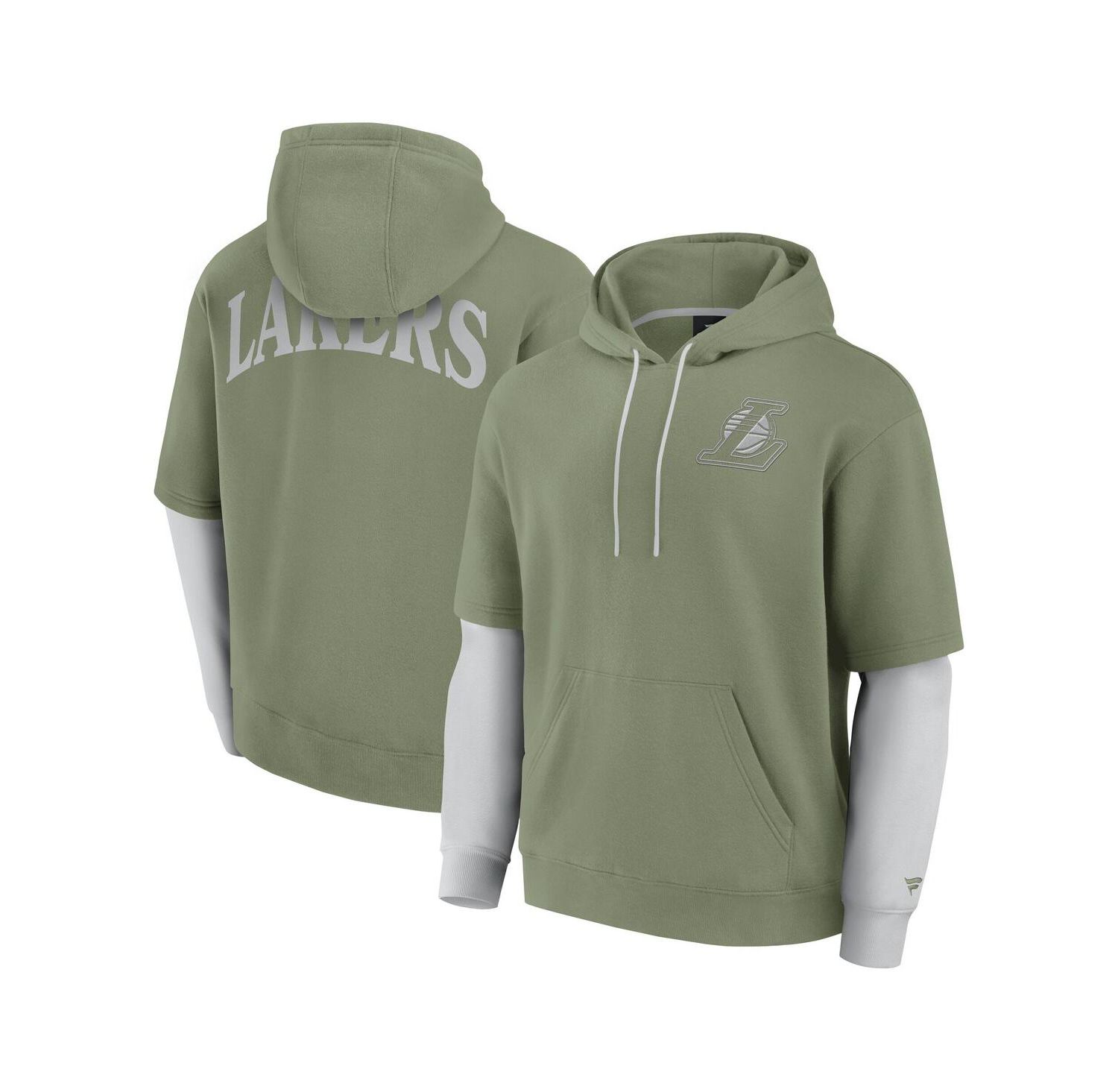 Men's Olive Los Angeles Lakers Elements Sleek Pullover Hoodie