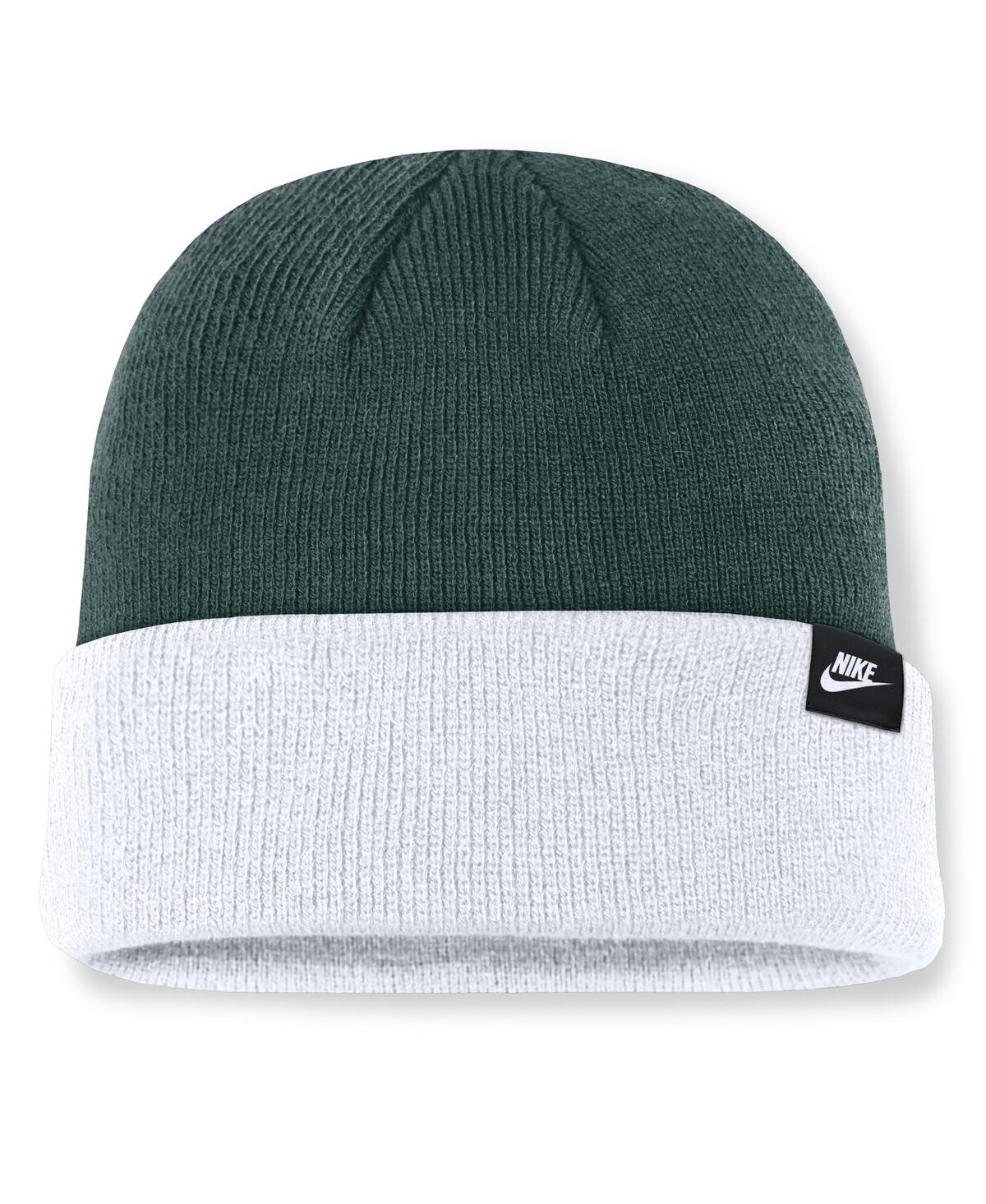 Nike Men's Green/white Michigan State Spartans Legacy Terra Cuffed Knit Hat In Green,white