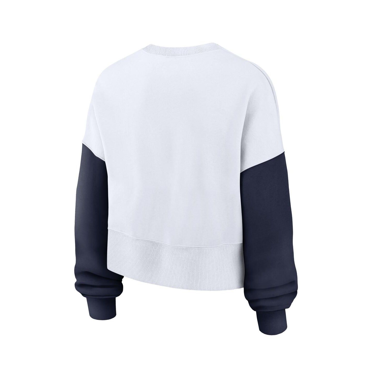 Женская толстовка Nike White West Virginia Mountaineers Color-Block Oversized Cropped Pullover — фото 3