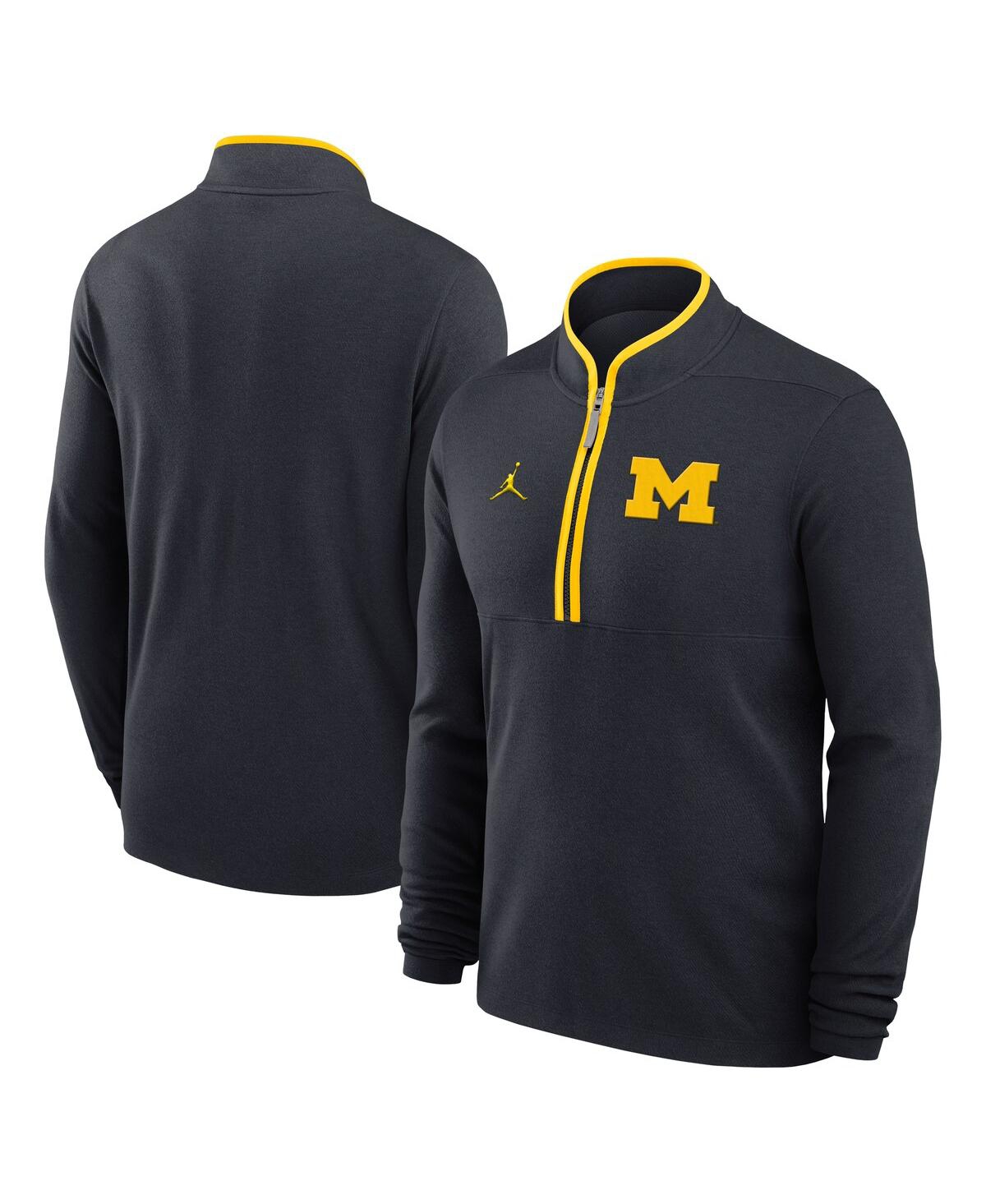 Men's Navy Michigan Wolverines Victory Half-Zip Sweatshirt - Navy
