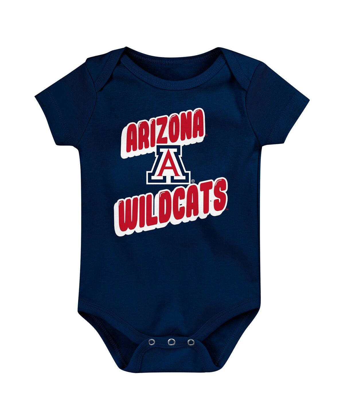 Outerstuff Newborn Navy Arizona Wildcats Sunday Comics 3-pack Bodysuit Set In Navy