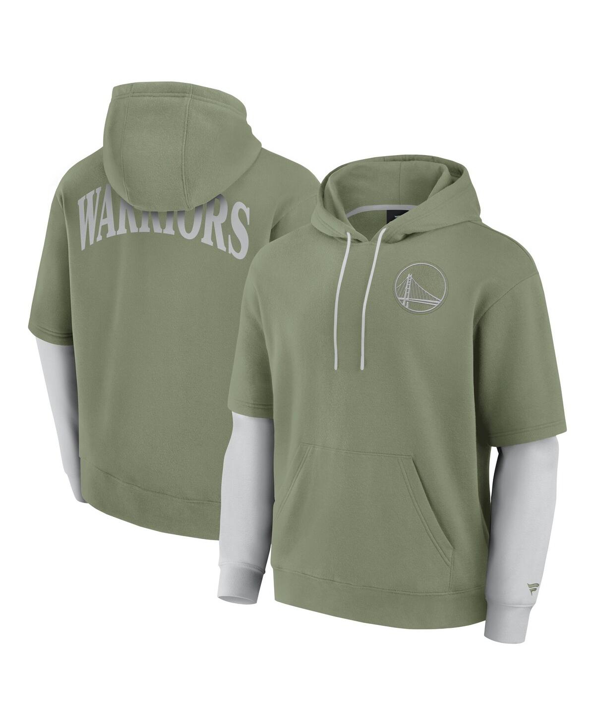 Fanatics Men's Olive Golden State Warriors Elements Sleek Pullover Hoodie In Olive