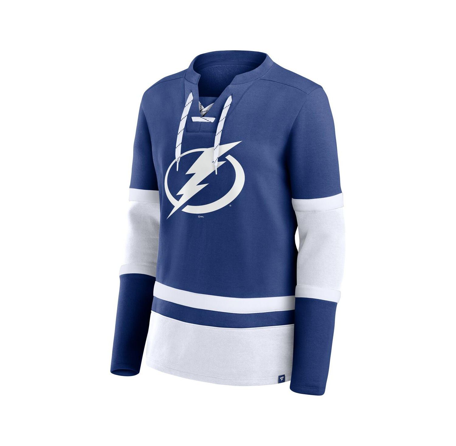 Women's Blue Tampa Bay Lightning Prime Time Lace-Up Long Sleeve T-Shirt