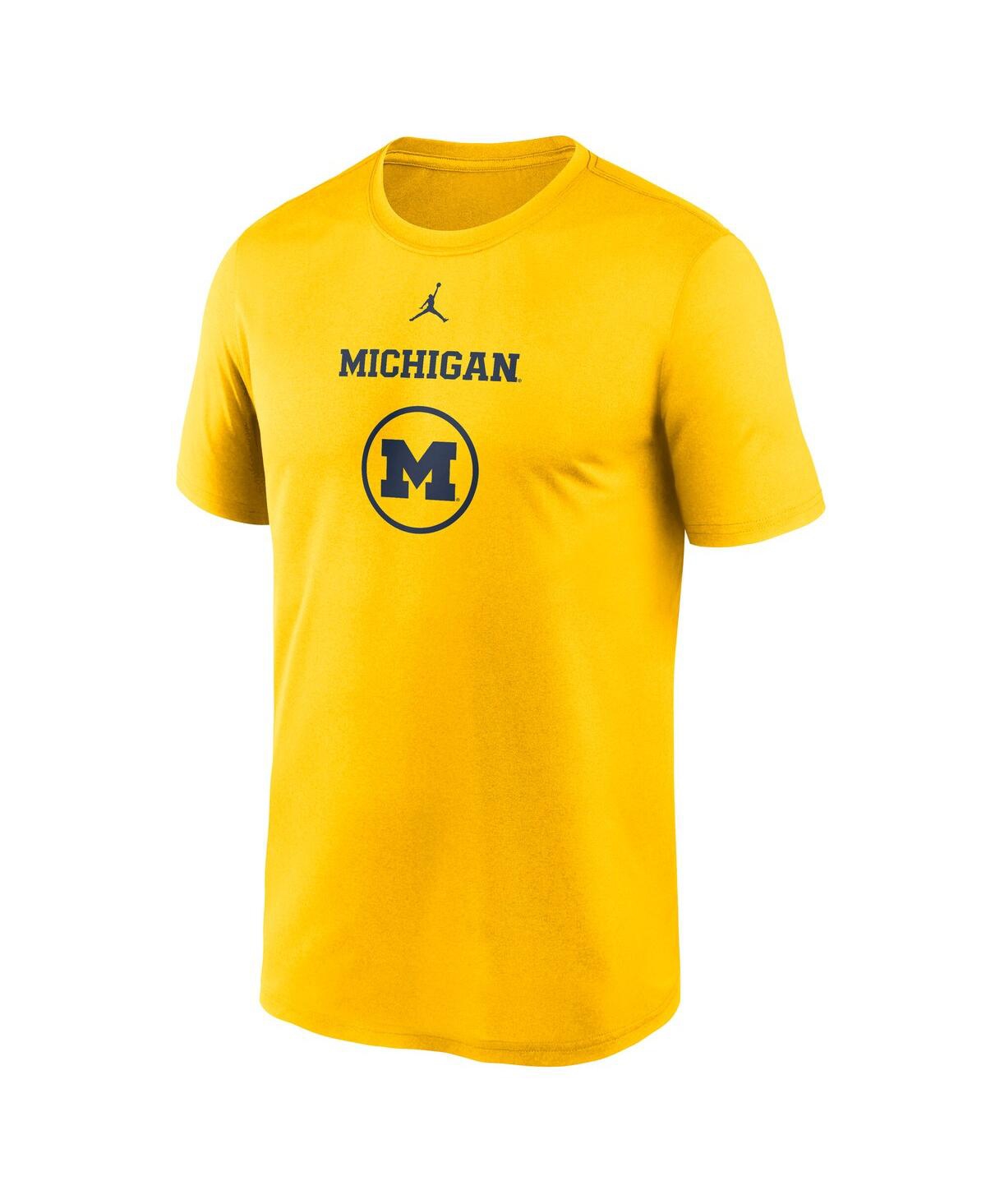 JORDAN MEN'S MAIZE MICHIGAN WOLVERINES ON-COURT BASKETBALL LEGEND PRACTICE PERFORMANCE T-SHIRT 