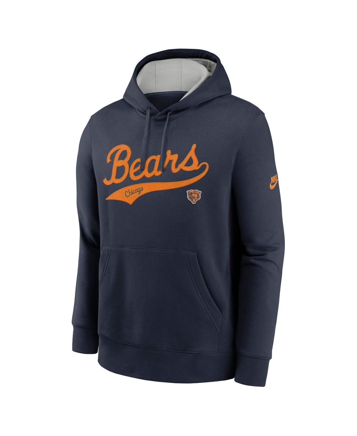 Nike Chicago Bears Rewind Club Logo  Men's Nfl Pullover Hoodie In Navy