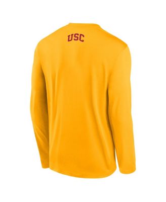 Men's Gold USC Trojans On-Court Basketball Shootaround Performance Long Sleeve T-Shirt