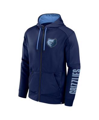 Men's Navy Memphis Grizzlies Baller Defender Performance Full-Zip Hoodie