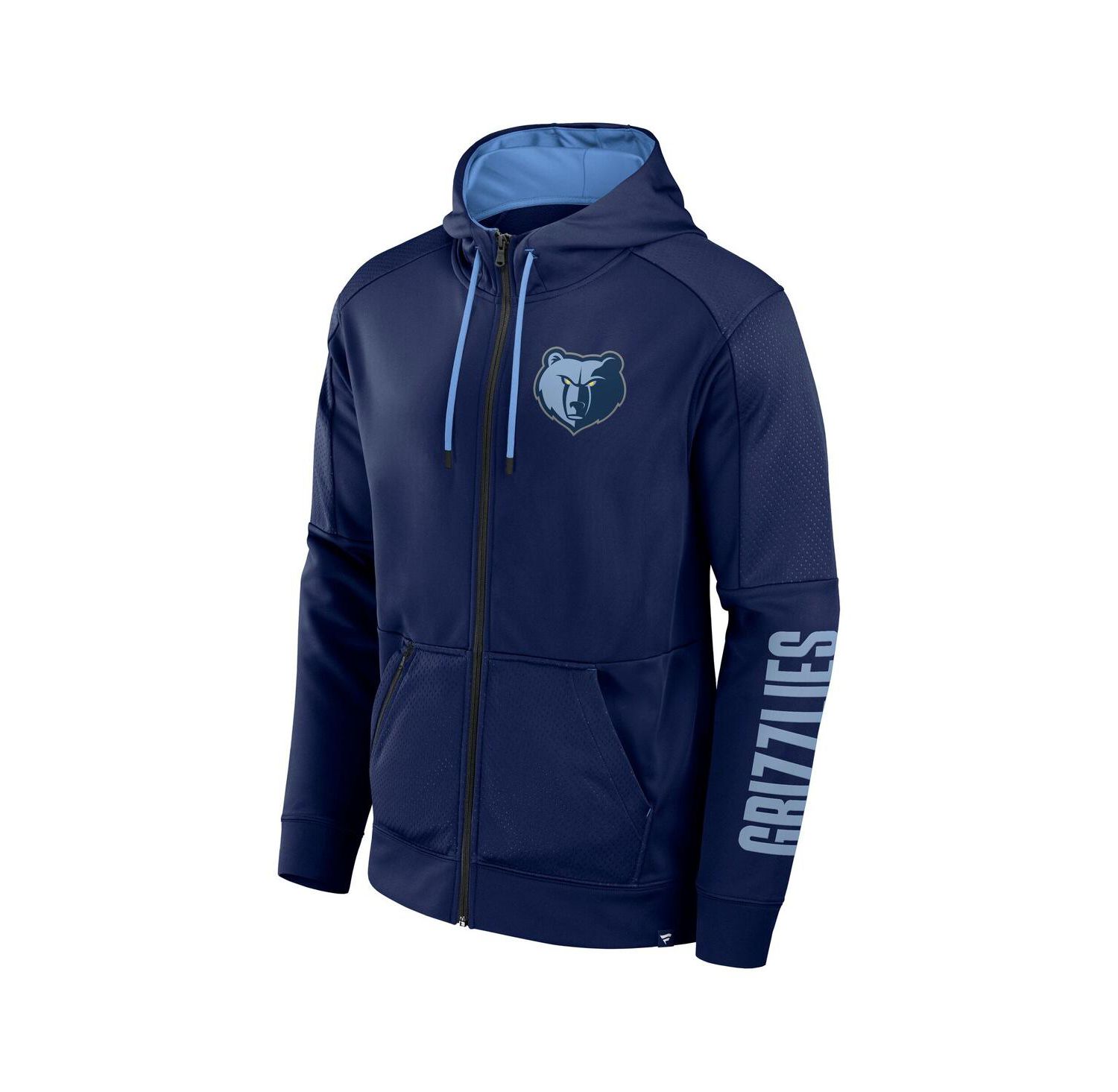 Men's Navy Memphis Grizzlies Baller Defender Performance Full-Zip Hoodie