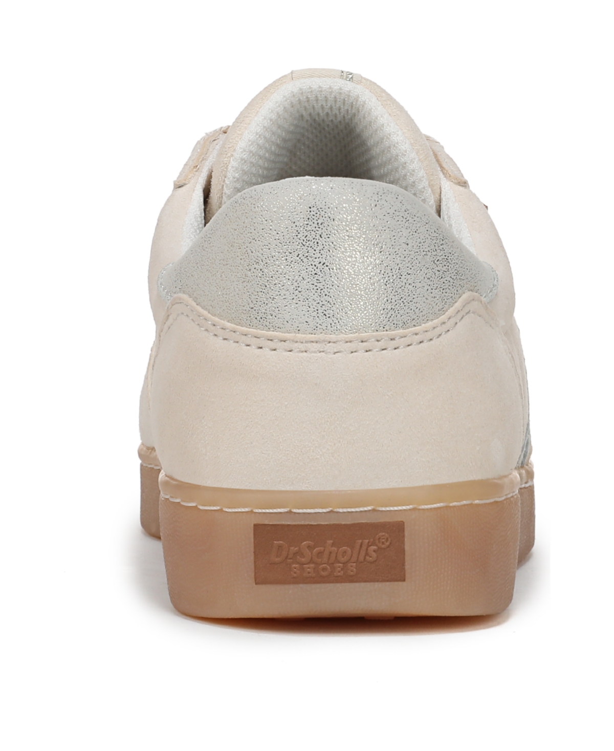 Shop Dr. Scholl's Women's Rebel Sport Lace Up Sneakers In Off White,gold Suede,leather