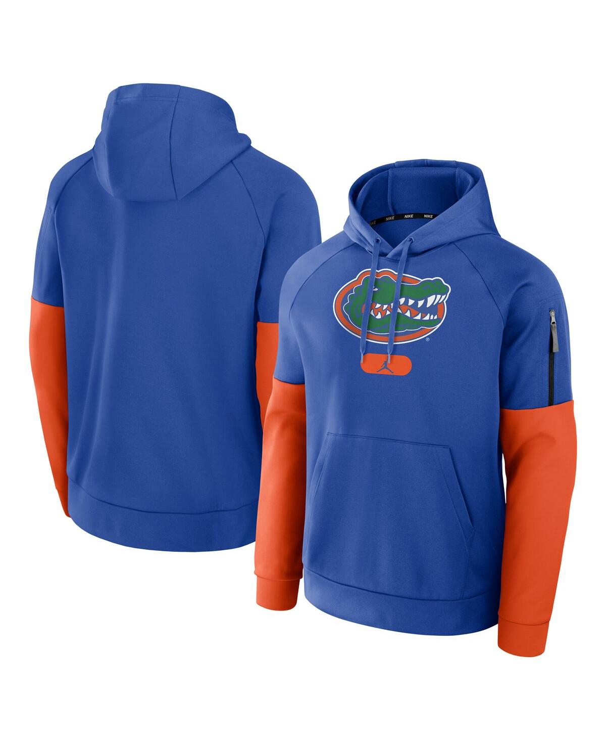 JORDAN MEN'S ROYAL FLORIDA GATORS FITNESS RAGLAN PERFORMANCE PULLOVER HOODIE 