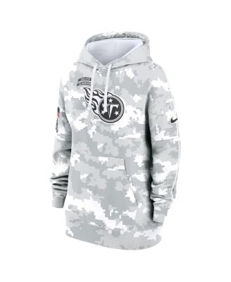 Women's Arctic Camo Tennessee Titans 2024 Salute To Service Club Fleece Oversized Pullover Hoodie