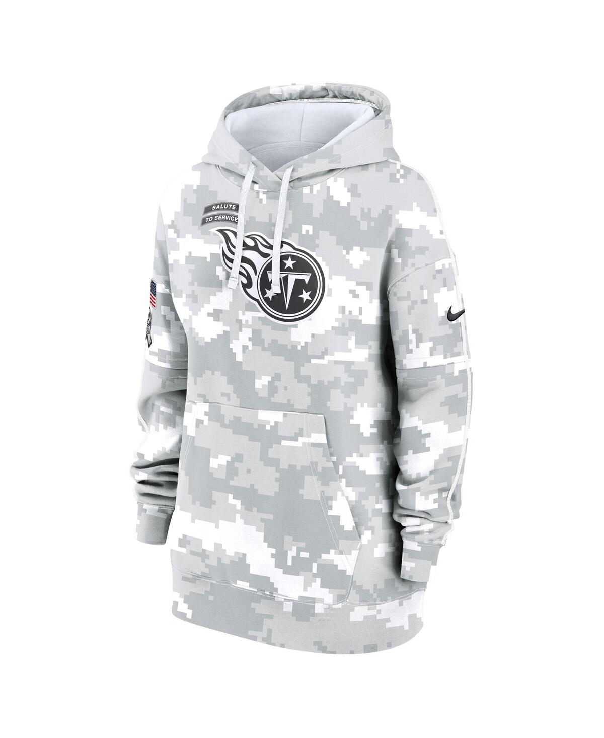 Nike Women's Arctic Camo Tennessee Titans 2024 Salute To Service Club Fleece Oversized Pullover Hoodie In Arctic Camo