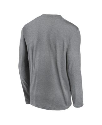 Men's Heather Gray Michigan Wolverines 2024 On-Court Basketball Practice Legend Performance Long Sleeve T-Shirt