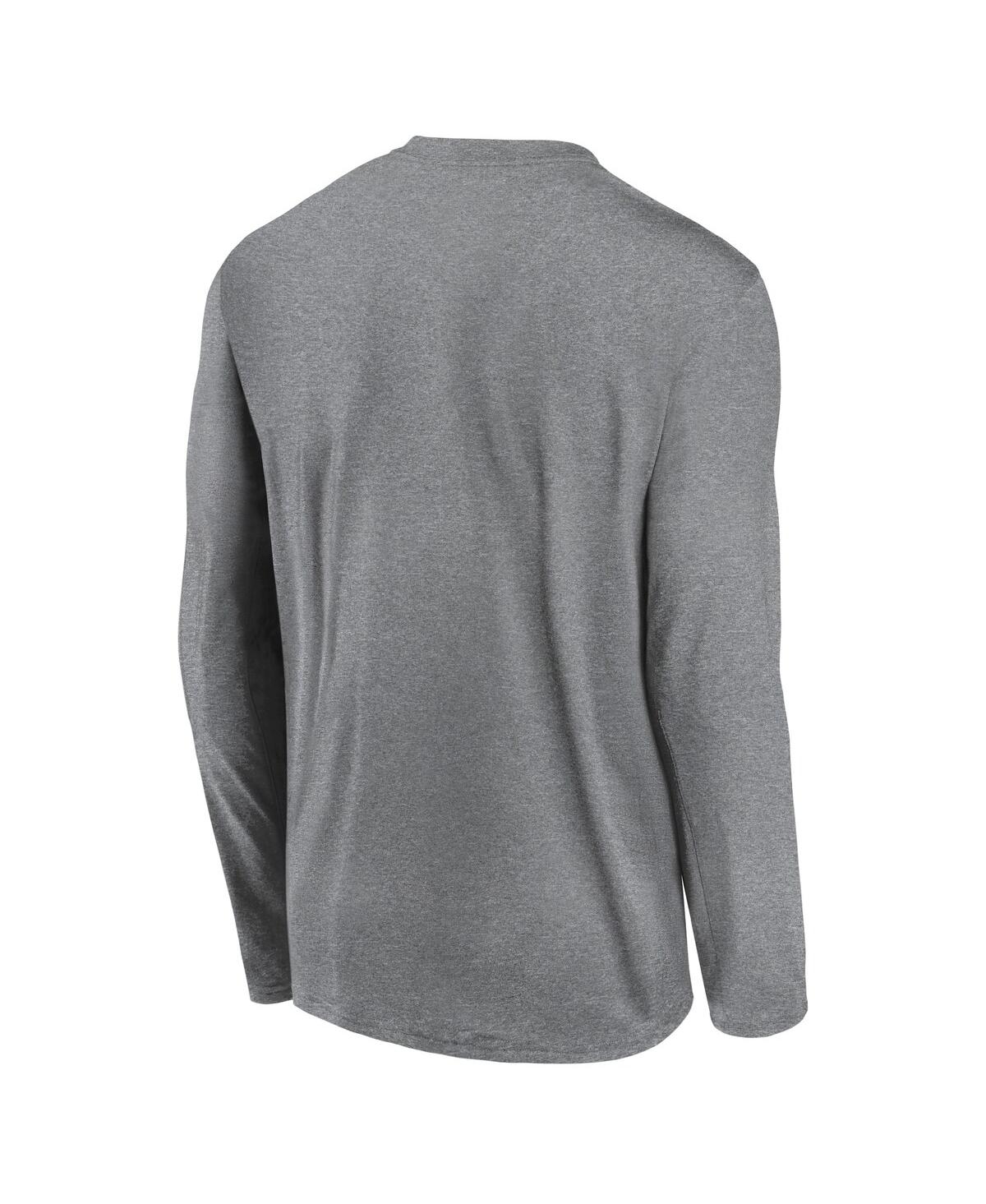 Jordan Men's Heather Gray Michigan Wolverines 2024 On-court Basketball Practice Legend Performance Long Sle In Heather Gray