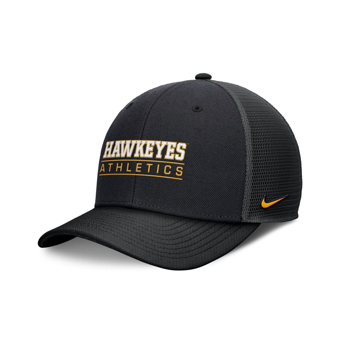 Мужская кепка Nike Black Iowa Hawkeyes Rise Adjustable Hat — фото 1