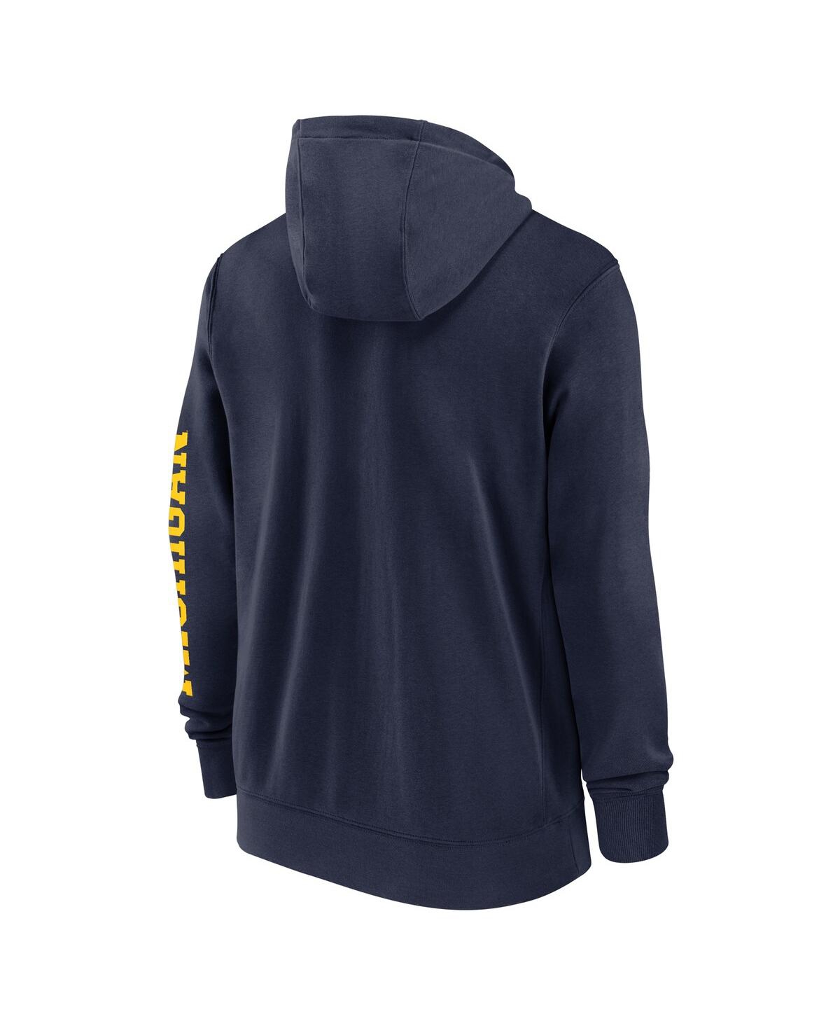 Jordan Men's Navy Michigan Wolverines Primetime Primary Mascot Full-zip Hoodie In Navy
