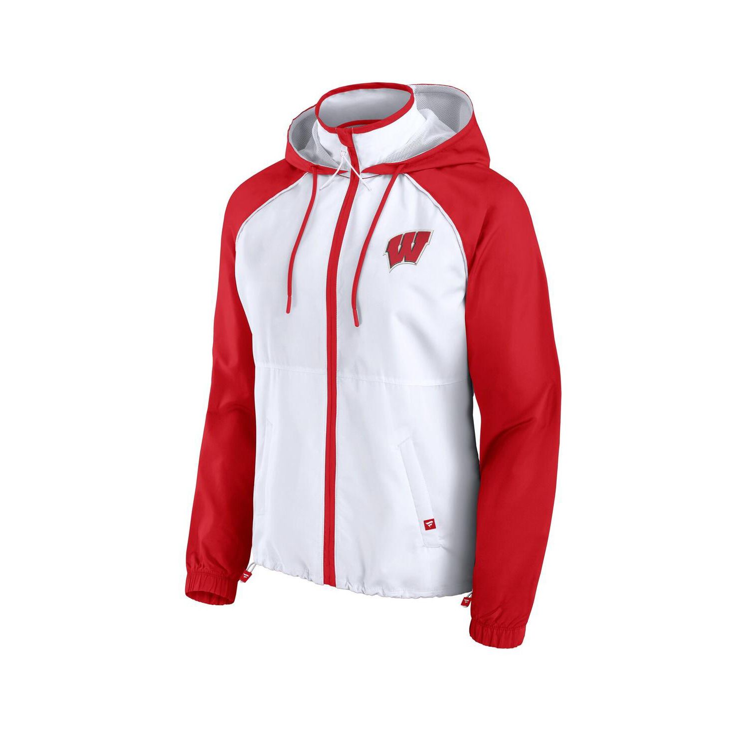 Women's White Wisconsin Badgers Full-Zip Anorak Hoodie Jacket
